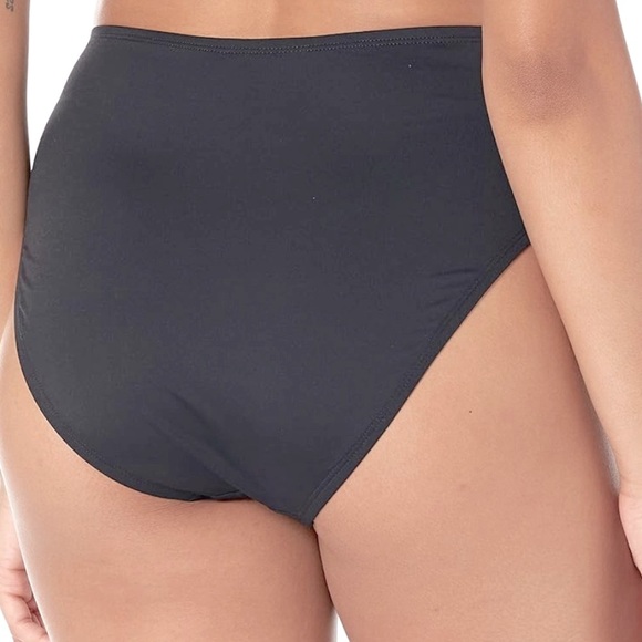 NWT LA BLANCA Island Goddess High Waist Tummy Control Bikini Bottom in Black 8 - Picture 3 of 6